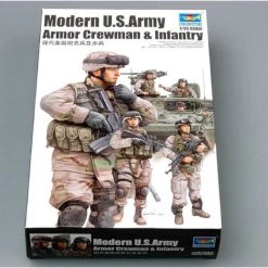 00424 | Trumpeter 1/35 Modern U.S. Army Armor Crewman & Infantry Scaled Plastic Model Kit -Mini Crafters Store TRU 00424 52 1200x800 1
