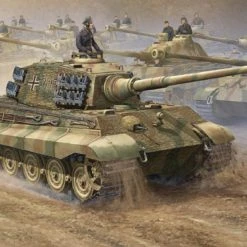 00910 | Trumpeter 1/16 German Sd.kfz.182 Tiger King 2 In 1 (Henschel Turret & Porsche Turret) Tank Scaled Plastic Model Kit