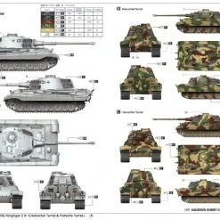 00910 | Trumpeter 1/16 German Sd.kfz.182 Tiger King 2 In 1 (Henschel Turret & Porsche Turret) Tank Scaled Plastic Model Kit -Mini Crafters Store TRU 00910 5 1200x800 1