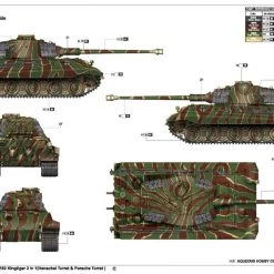 00910 | Trumpeter 1/16 German Sd.kfz.182 Tiger King 2 In 1 (Henschel Turret & Porsche Turret) Tank Scaled Plastic Model Kit -Mini Crafters Store TRU 00910 6 1200x800 1