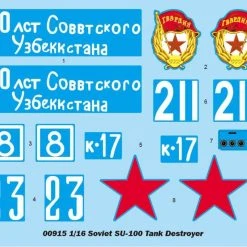 00915 | Trumpeter 1/16 Soviet SU-100 Tank Destroyer Scaled Plastic Model Kit -Mini Crafters Store TRU 00915 56 1200x800 1