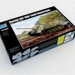 00915 | Trumpeter 1/16 Soviet SU-100 Tank Destroyer Scaled Plastic Model Kit -Mini Crafters Store TRU 00915 58 1200x800 1