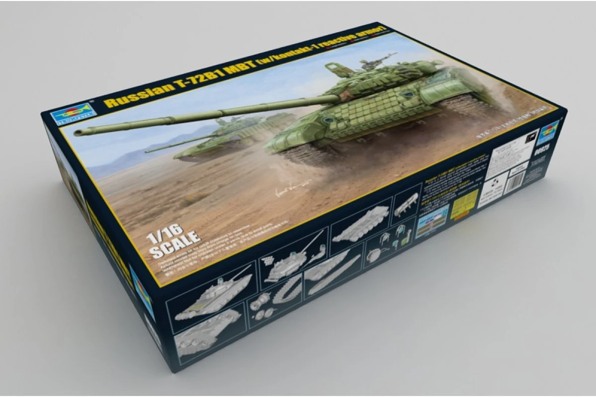 00925 | Trumpeter 1/16 Russian T-72B1 W/ Kontakt-1 Reactive Armor Main Battle Tank Scaled Plastic Model Kit 4 00925 | Trumpeter 1/16 Russian T-72B1 W/ Kontakt-1 Reactive Armor Main Battle Tank Scaled Plastic Model Kit - Image 2
