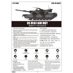 00926 | Trumpeter 1/16 U.S. Abrams M1A1 Aim Main Battle Tank Scaled Plastic Model Kit W/ Australian Decals -Mini Crafters Store TRU 00926 54 1200x800 1