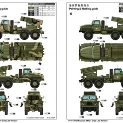 01014 | Trumpeter 1/35 Russian BM-21 Grad Multiple Rocket Launcher Truck (Late Version) Scaled Plastic Model Kit -Mini Crafters Store TRU 01014 53 1200x800 1