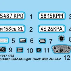 01017 | Trumpeter 1/35 Russian GAZ-66 Light Truck W/ ZU-23-2 Gun Scaled Plastic Model Kit -Mini Crafters Store TRU 01017 64 1200x800 1