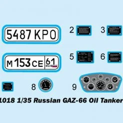 01018 | Trumpeter 1/35 Russian GAZ-66 Oil Tanker Truck Scaled Plastic Model Kit -Mini Crafters Store TRU 01018 52 1200x800 1