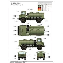 01018 | Trumpeter 1/35 Russian GAZ-66 Oil Tanker Truck Scaled Plastic Model Kit -Mini Crafters Store TRU 01018 53 1200x800 1