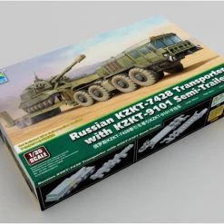 01039 | Trumpeter 1/35 Russian KZKT-7428 W/ KZKT-9101 Semi-Trailer Transporter Truck Scaled Plastic Model Kit -Mini Crafters Store TRU 01039 02 1200x800 1
