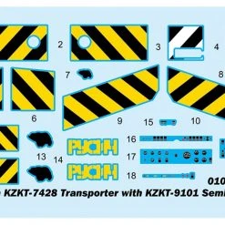 01039 | Trumpeter 1/35 Russian KZKT-7428 W/ KZKT-9101 Semi-Trailer Transporter Truck Scaled Plastic Model Kit -Mini Crafters Store TRU 01039 03 1200x800 1