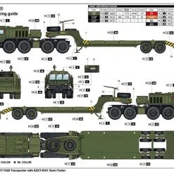 01039 | Trumpeter 1/35 Russian KZKT-7428 W/ KZKT-9101 Semi-Trailer Transporter Truck Scaled Plastic Model Kit -Mini Crafters Store TRU 01039 05 1200x800 1