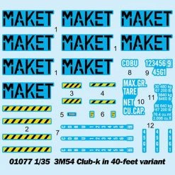 01077 | Trumpeter 1:35 3M-54 Club-K 40-Foot Container Missile Launch System Scaled Plastic Model Kit -Mini Crafters Store TRU 01077 02 1200x800 1