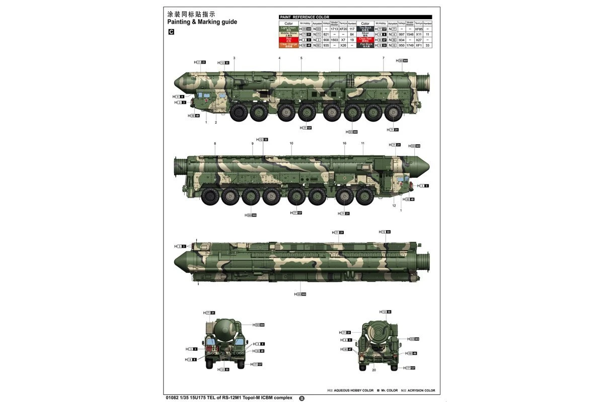 01082 | Trumpeter 1/35 15U175 TEL Of RS-12M1 Topol-M ICBM Scaled Plastic Model Kit 5 01082 | Trumpeter 1/35 15U175 TEL Of RS-12M1 Topol-M ICBM Scaled Plastic Model Kit - Image 3