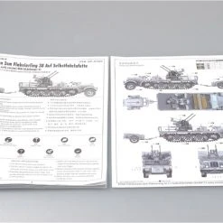 01523 | Trumpeter 1/35 German Half-Track W/ 20mm Flakvierling (Sd.Kfz7/1) & W/ Sd.Anhanger 51 Scaled Plastic Model Kit -Mini Crafters Store TRU 01523 03 1200x800 1