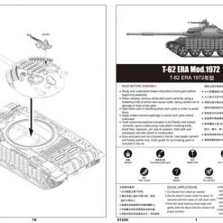 01549 | Trumpeter 1/35 Iraqi Regular Army 1972 T-62 Tank Scaled Plastic Model Kit -Mini Crafters Store TRU 01549 54 1200x800 1