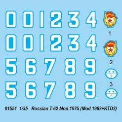 01552 | Trumpeter 1/35 Russian 1975 T-62 Tank Scaled Plastic Model Kit -Mini Crafters Store TRU 01552 59 1200x800 1