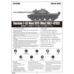 01552 | Trumpeter 1/35 Russian 1975 T-62 Tank Scaled Plastic Model Kit -Mini Crafters Store TRU 01552 68 1200x800 1