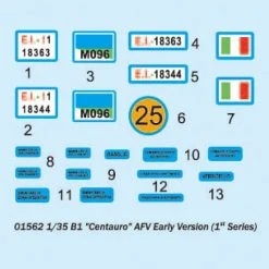 01562 | Trumpeter 1/35 B1 Centauro AFV (Early Version) Armoured Car Scaled Plastic Model Kit -Mini Crafters Store TRU 01562 62 1200x800 1