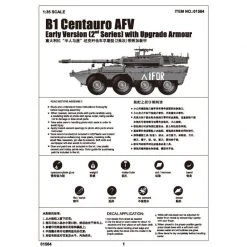 01564 | Trumpeter 1/35 B1 Centauro AFV (Early Version) 2nd Series Armoured Car W/ Upgrades Scaled Plastic Model Kit
