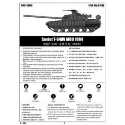 01580 | Trumpeter 1/35 Soviet 1984 T-64AV Tank Scaled Plastic Model Kit -Mini Crafters Store TRU 01580 56 1200x800 1