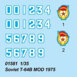 01581 | Trumpeter 1/35 Soviet 1975 T-64B Tank Scaled Plastic Model Kit -Mini Crafters Store TRU 01581 53 1200x800 1