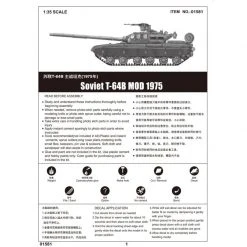 01581 | Trumpeter 1/35 Soviet 1975 T-64B Tank Scaled Plastic Model Kit -Mini Crafters Store TRU 01581 55 1200x800 1