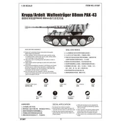01587 | Trumpeter 1/35 German Krupp/Adrelt Waffentrager 88mm Pak-43 Self-Propelled Gun Scaled Plastic Model Kit -Mini Crafters Store TRU 01587 55 1200x800 1