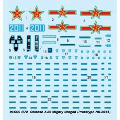 01665 | Trumpeter 1/72 Chinese J-20 Mighty Dragon (Prototype No.2011) Fighter Jet Scaled Plastic Model Kit -Mini Crafters Store TRU 01665 56 1200x800 1