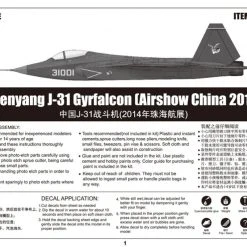 01666 | Trumpeter 1/72 Shenyang J-31 Gyrfalcon (China 2014 Airshow) Fighter Jet Scaled Plastic Model Kit -Mini Crafters Store TRU 01666 58 1200x800 1