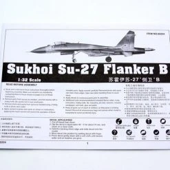 02224 | Trumpeter 1/32 Sukhoi Su-27 Flanker B Fighter Jet Scaled Plastic Model Kit -Mini Crafters Store TRU 02224 53 1200x800 1