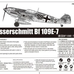 02291 | Trumpeter 1/32 Messerschmitt Bf 109E-7 Fighter Scaled Plastic Model Kit -Mini Crafters Store TRU 02291 53 1200x800 1