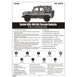 02327 | Trumpeter 1/35 Soviet UAZ-469 All-Terrain Military Staff Car Scaled Plastic Model Kit -Mini Crafters Store TRU 02327 54 1200x800 1