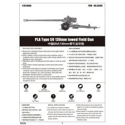02335 | Trumpeter 1/35 PLA Type 59 130 Towed Field Gun Scaled Plastic Model Kit -Mini Crafters Store TRU 02335 54 1200x800 1