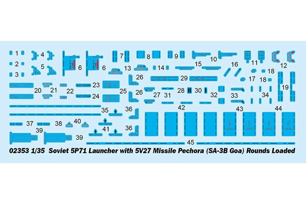 02353 | Trumpeter 1/35 Soviet 5P71 Launcher W/ 5V27 Pechora (SA-3B Goa) Missiles Anti-Aircraft Scaled Model Kit 13 02353 | Trumpeter 1/35 Soviet 5P71 Launcher W/ 5V27 Pechora (SA-3B Goa) Missiles Anti-Aircraft Scaled Model Kit - Image 11