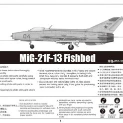 02858 | Trumpeter 1/48 MiG-21F-13 Fishbed Jet Scaled Plastic Model Kit -Mini Crafters Store TRU 02858 66 1200x800 1