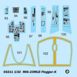 03211 | Trumpeter 1/32 MiG-23MLD Flogger-K Fighter Jet Scaled Plastic Model Kit -Mini Crafters Store TRU 03211 03 1200x800 1