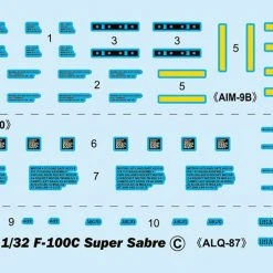 03221 | Trumpeter 1/32 USAF F-100C Super Sabre Fighter Jet Scaled Plastic Model Kit -Mini Crafters Store TRU 03221 04 1200x800 1