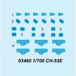 03460 | Trumpeter 1/700 CH-53E Helicopter (6Pcs) For Aircraft Carrier Scaled Plastic Model Kit -Mini Crafters Store TRU 03460 53 1200x800 1