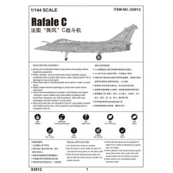 03912 | Trumpeter 1/144 Rafale C Fighter Jet Scaled Plastic Model Kit -Mini Crafters Store TRU 03912 58 1200x800 1