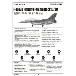 03920 | Trumpeter 1/144 F-16B/D Falcon Block 15/30 Fighter Jet Scaled Plastic Model Kit -Mini Crafters Store TRU 03920 52 1200x800 1