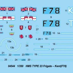 04544 | Trumpeter 1/350 HMS Kent (78) Type 23 Frigate Plastic Model Kit -Mini Crafters Store TRU 04544 52 1200x800 1