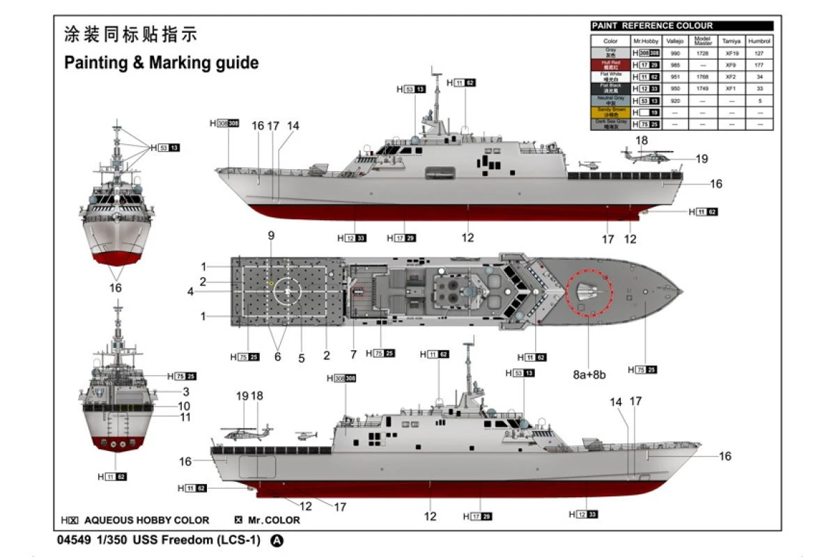 04549 | Trumpeter 1/350 USS Freedom LCS-1 Plastic Model Kit 10 04549 | Trumpeter 1/350 USS Freedom LCS-1 Plastic Model Kit - Image 8