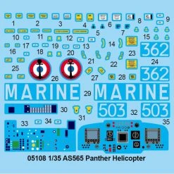 05108 | Trumpeter 1/35 AS565 Panther Helicopter Scaled Plastic Model Kit -Mini Crafters Store TRU 05108 53 1200x800 1