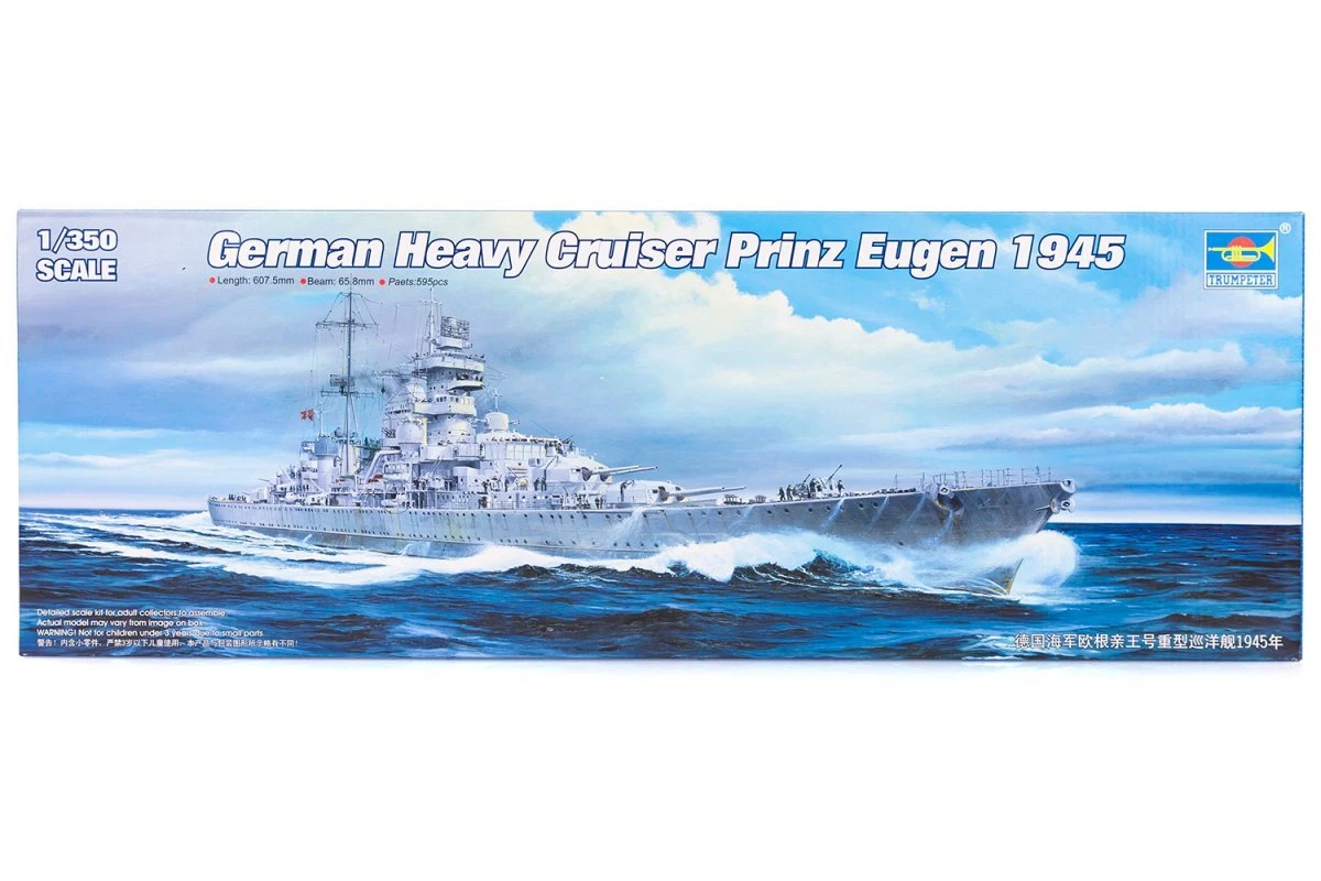 05313 | Trumpeter 1/350 German Prinz Eugen 1945 Heavy Cruiser Scaled Plastic Model Kit 3 05313 | Trumpeter 1/350 German Prinz Eugen 1945 Heavy Cruiser Scaled Plastic Model Kit