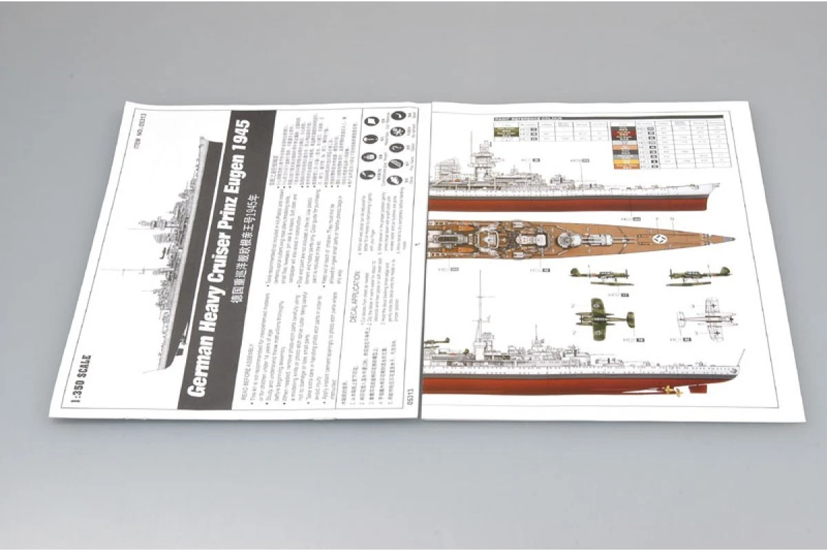 05313 | Trumpeter 1/350 German Prinz Eugen 1945 Heavy Cruiser Scaled Plastic Model Kit 10 05313 | Trumpeter 1/350 German Prinz Eugen 1945 Heavy Cruiser Scaled Plastic Model Kit - Image 8