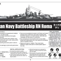 05318 | Trumpeter 1/350 Italian RN Roma Navy Battleship Plastic Model Kit -Mini Crafters Store TRU 05318 53 1200x800 1