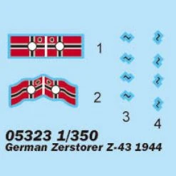 05323 | Trumpeter 1/350 German Zerstorer Z-43 1944 Destroyer Plastic Mod Kit -Mini Crafters Store TRU 05323 57 1200x800 1