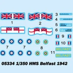 05334 | Trumpeter 1/350 HMS Belfast 1942 Light Cruiser Plastic Model Kit -Mini Crafters Store TRU 05334 53 1200x800 1