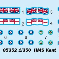 05352 | Trumpeter 1/350 HMS Kent Frigate Plastic Model Kit -Mini Crafters Store TRU 05352 09 1200x800 1