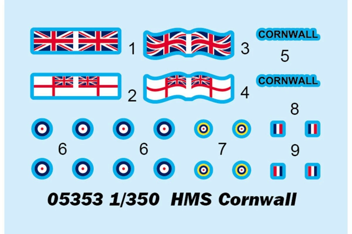 05353 | Trumpeter 1/350 HMS Cornwall Heavy Cruiser Plastic Model Kit 5 05353 | Trumpeter 1/350 HMS Cornwall Heavy Cruiser Plastic Model Kit - Image 3